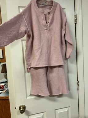 Free People FP Beach Cozy Waffle-Knit women’s matching set in Pink, XS